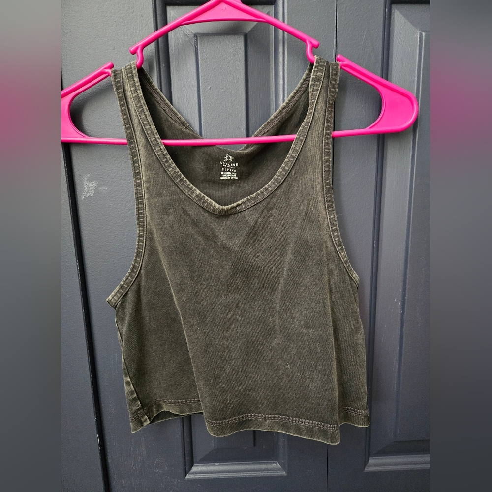 Aerie Offline Cropped Top Black NWOT